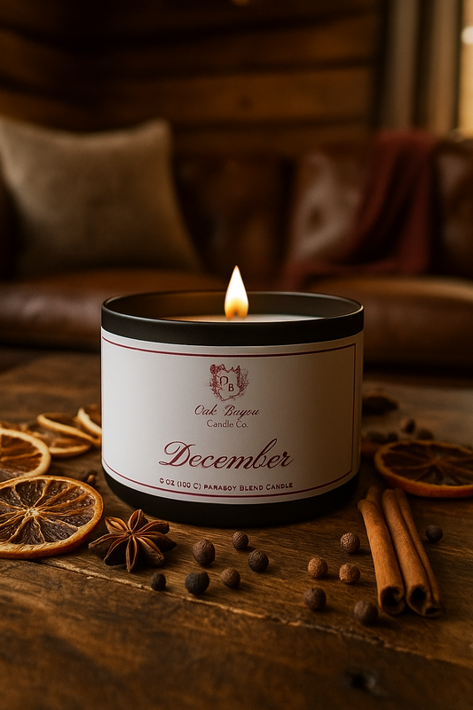 December Tin Candle